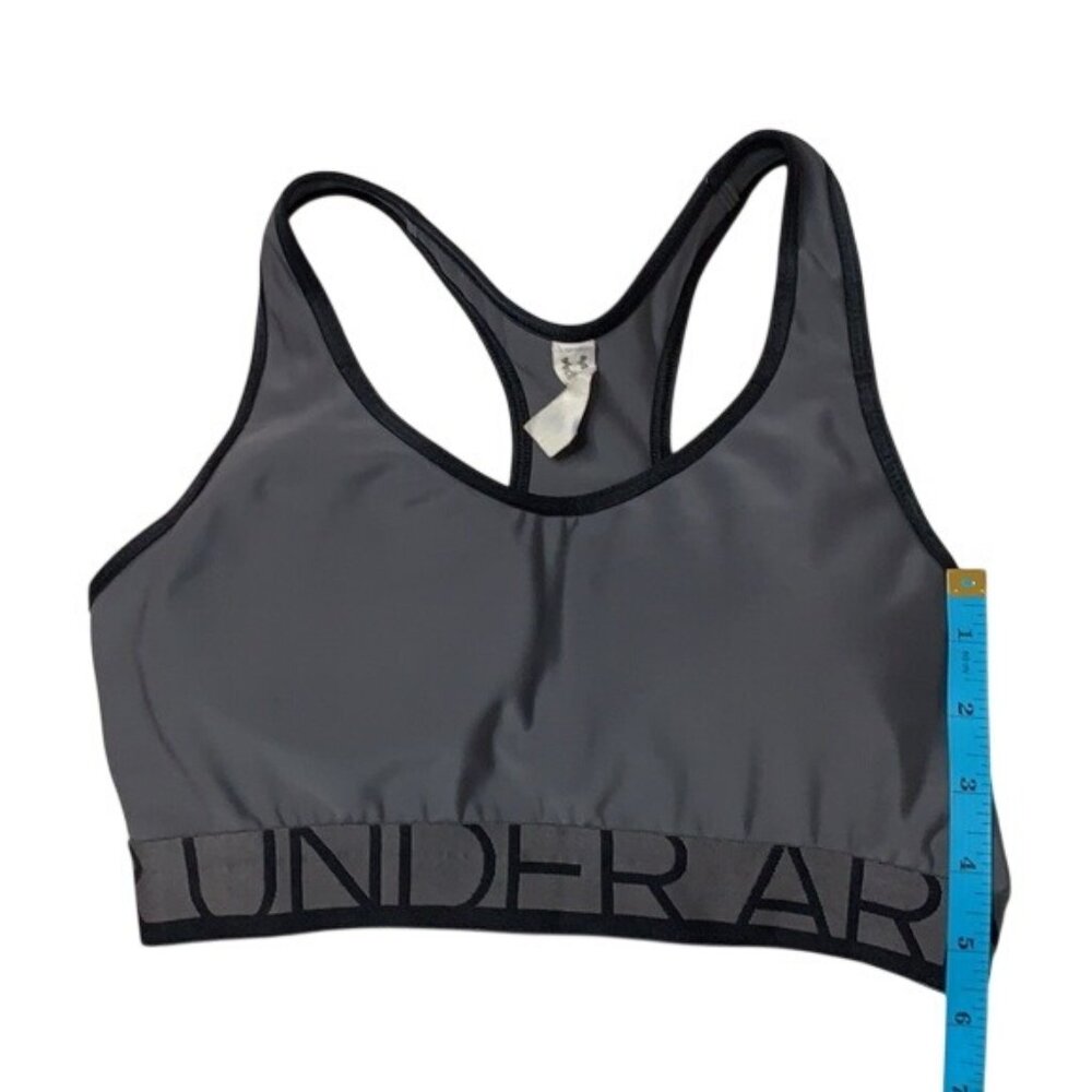 Under Armor Compression Sports Bra Grey Medium Impact Racerback Pullover Size S - Picture 11 of 14